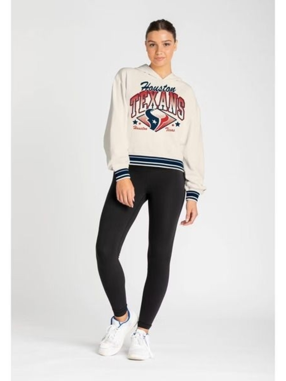 Champion NFL Houston Texans Cropped Hoodie with Red & Blue Logo Large